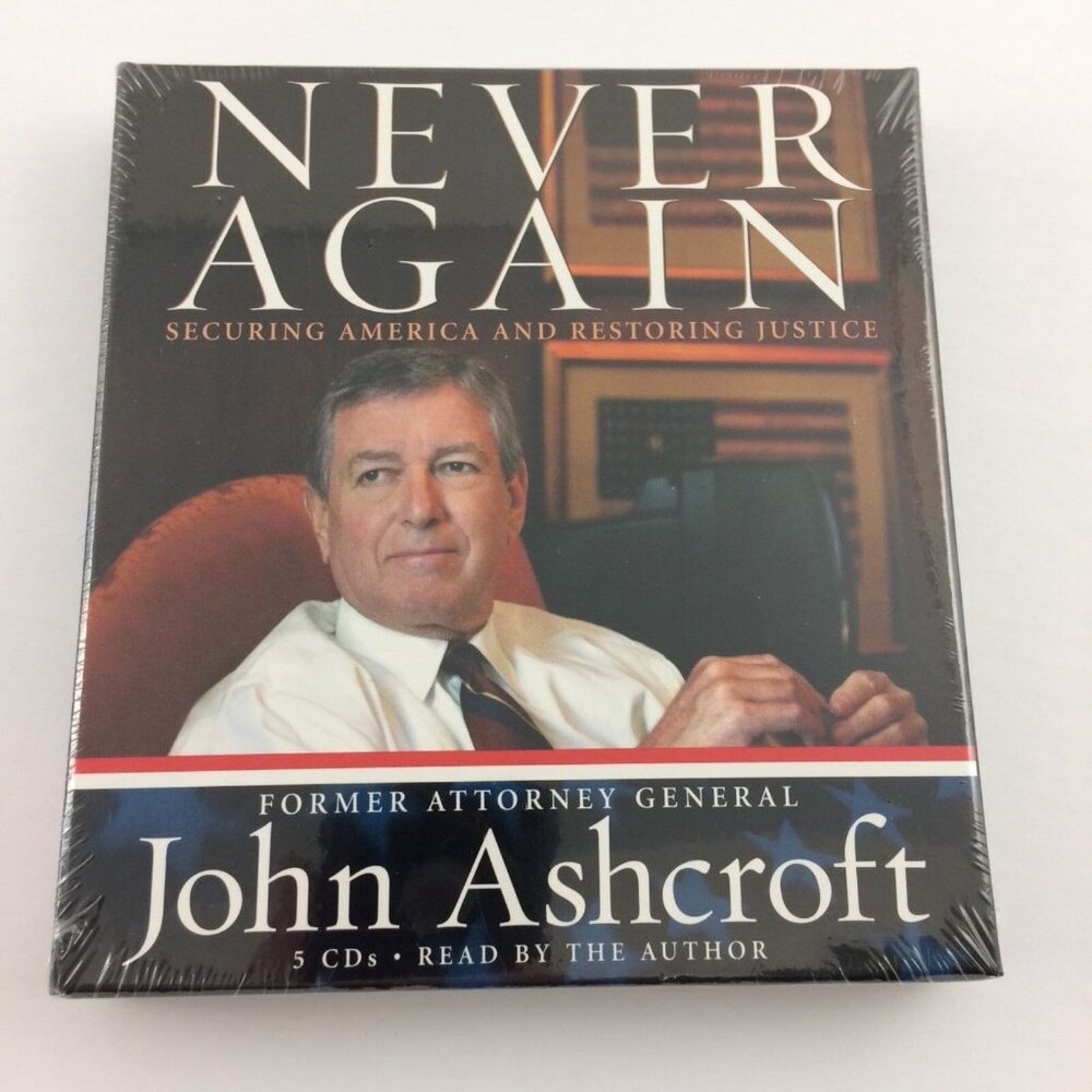 John Ashcroft Audiobook CD Never Again US Attorney General 9/11 American History